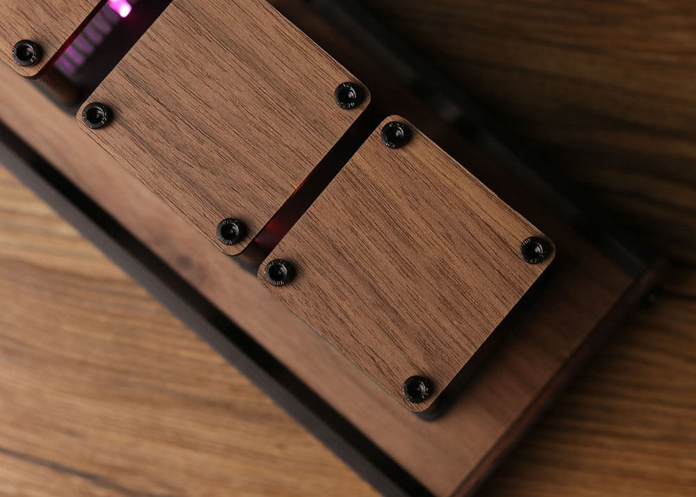 The Void (Solid Walnut Edition): RGB Edge-Lit Tube Clock